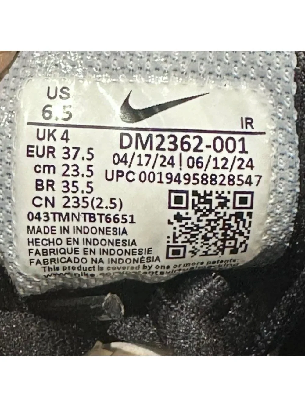 Nike Air Max Plus TN Black White Women’s 6.5 Running Shoes DM2362-001